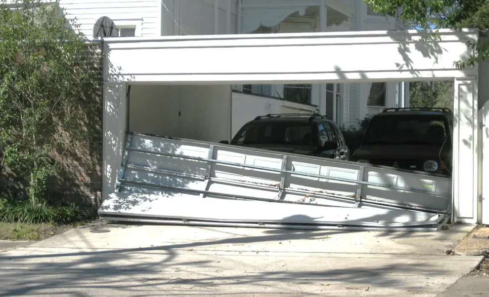 Rusted standard steel garage door spring failing from Florida coastal humidity